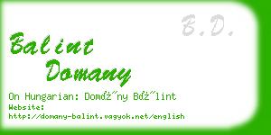 balint domany business card